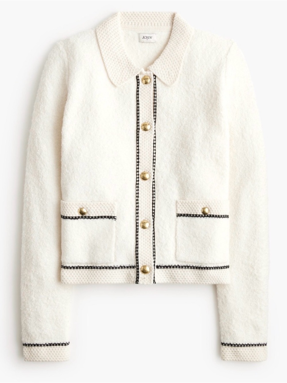 J. Crew Ivory Bouclé Lady Jacket Cardigan Sweater XS
